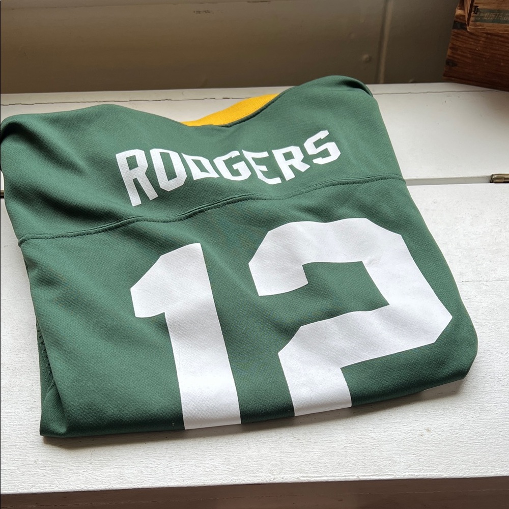 NFL Green Bay Packers #12 Rogers Green and Yellow Kids Jersey size Large - Picture 14 of 14